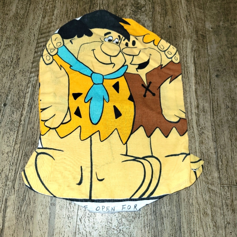 1970s Hanna Barbera Fred And Barney Stuff And Sew Pillow (Unstuffed) Open Bottom